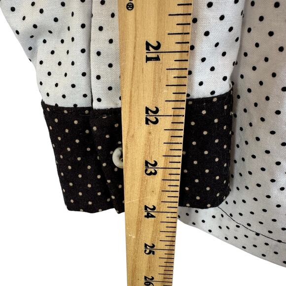VTG Polka Dot Colorblock Button Up Shirt Womens SZ M/L Western Cowgirl Contrast - Picture 7 of 10